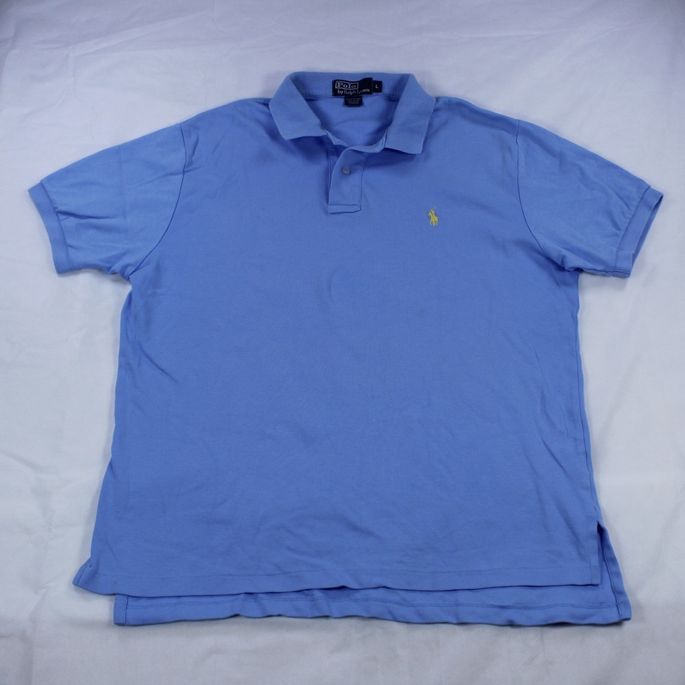 Polo Ralph Lauren Classic Fit for Men – Sky Blue with Yellow Logo – Size L